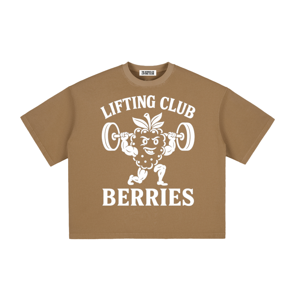 Lifting club white logo Washed Boxy T-Shirt