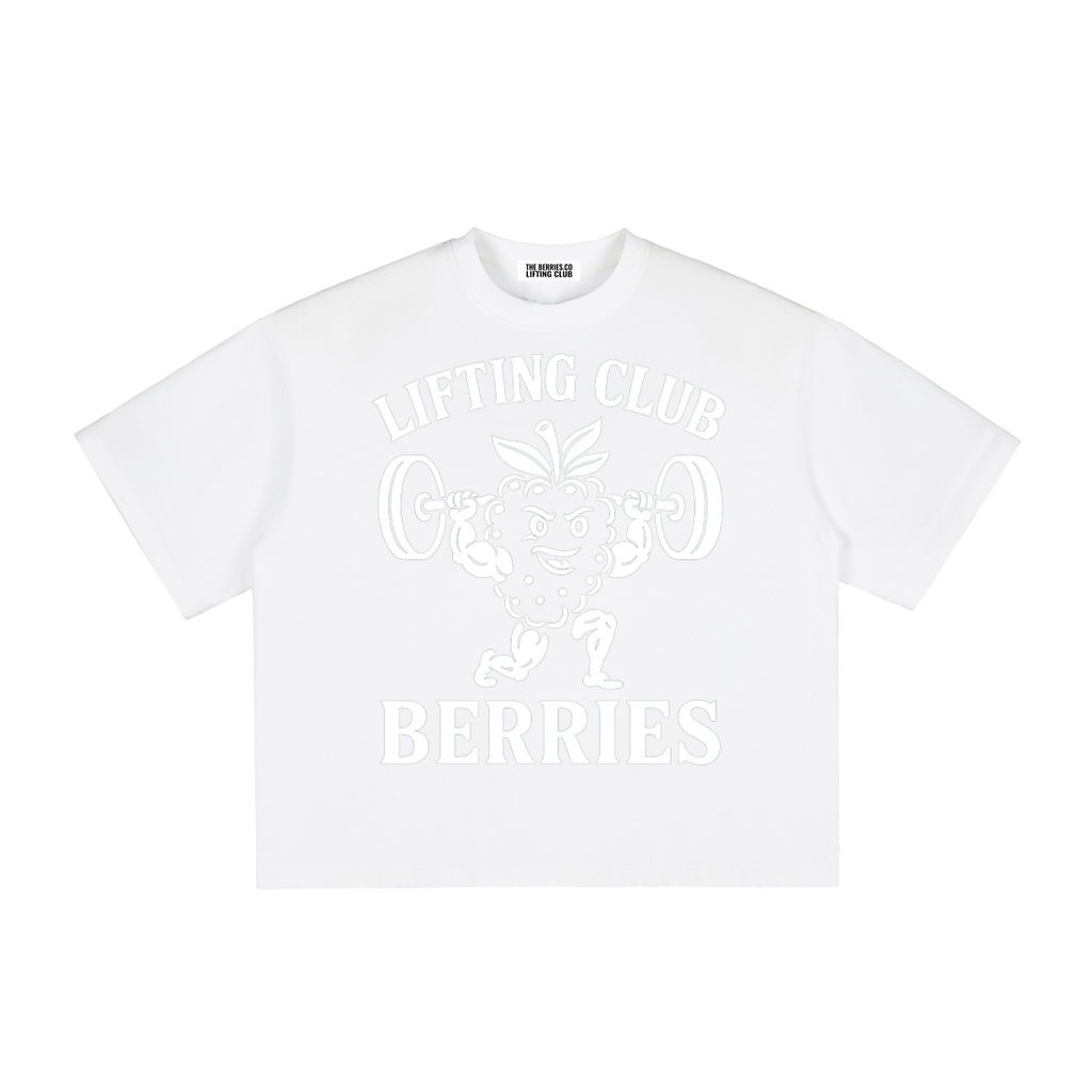 Lifting club white logo Washed Boxy T-Shirt