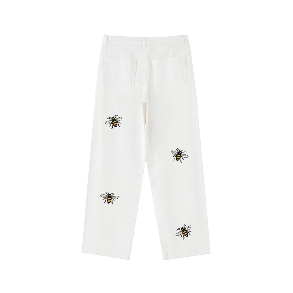 Berries Bee Heavyweight Cotton Straight-Leg Pants