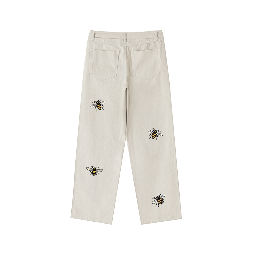 Berries Bee Heavyweight Cotton Straight-Leg Pants