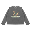 Berries athletics Vintage Wash Boxy  Waffle Raw Edge T-Shirt
