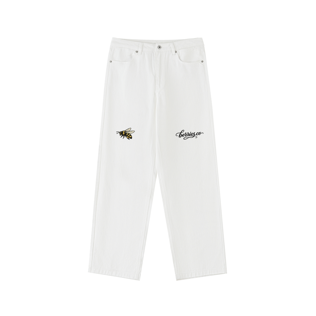 Berries Bee Heavyweight Cotton Straight-Leg Pants
