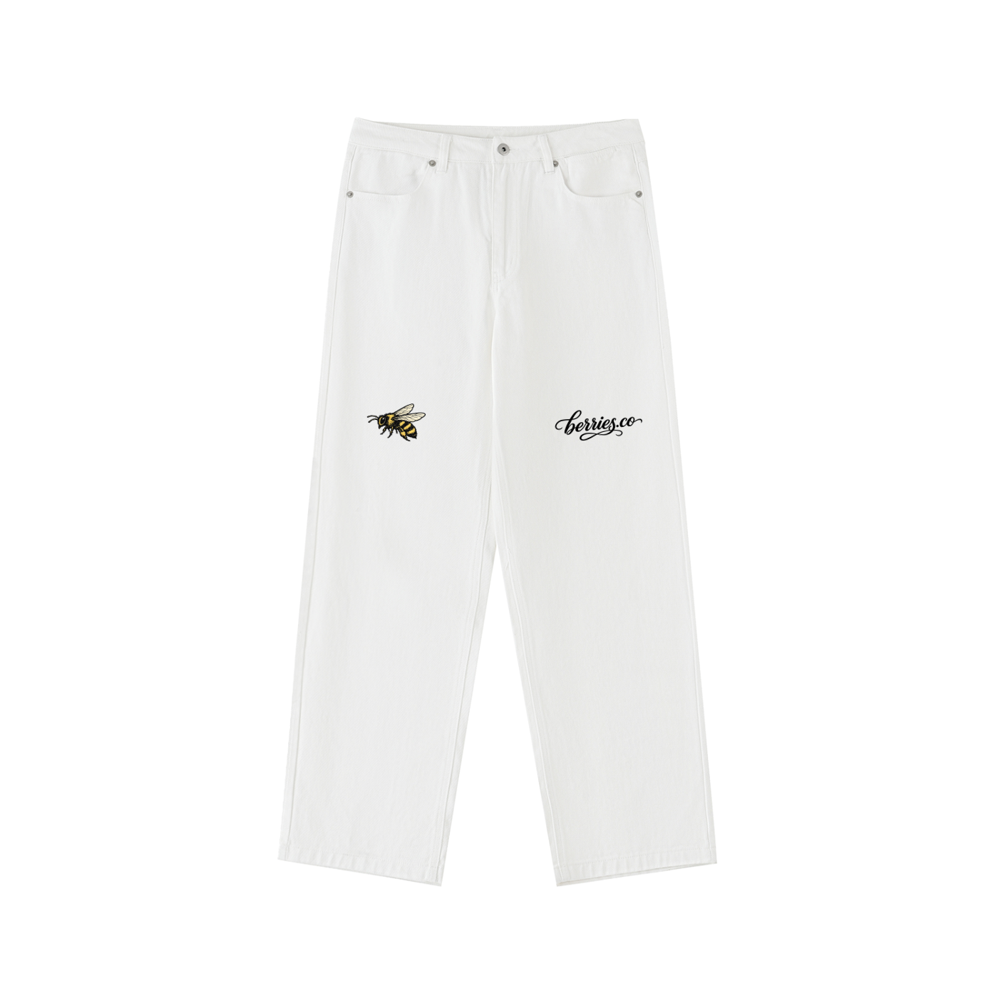 Berries Bee Heavyweight Cotton Straight-Leg Pants