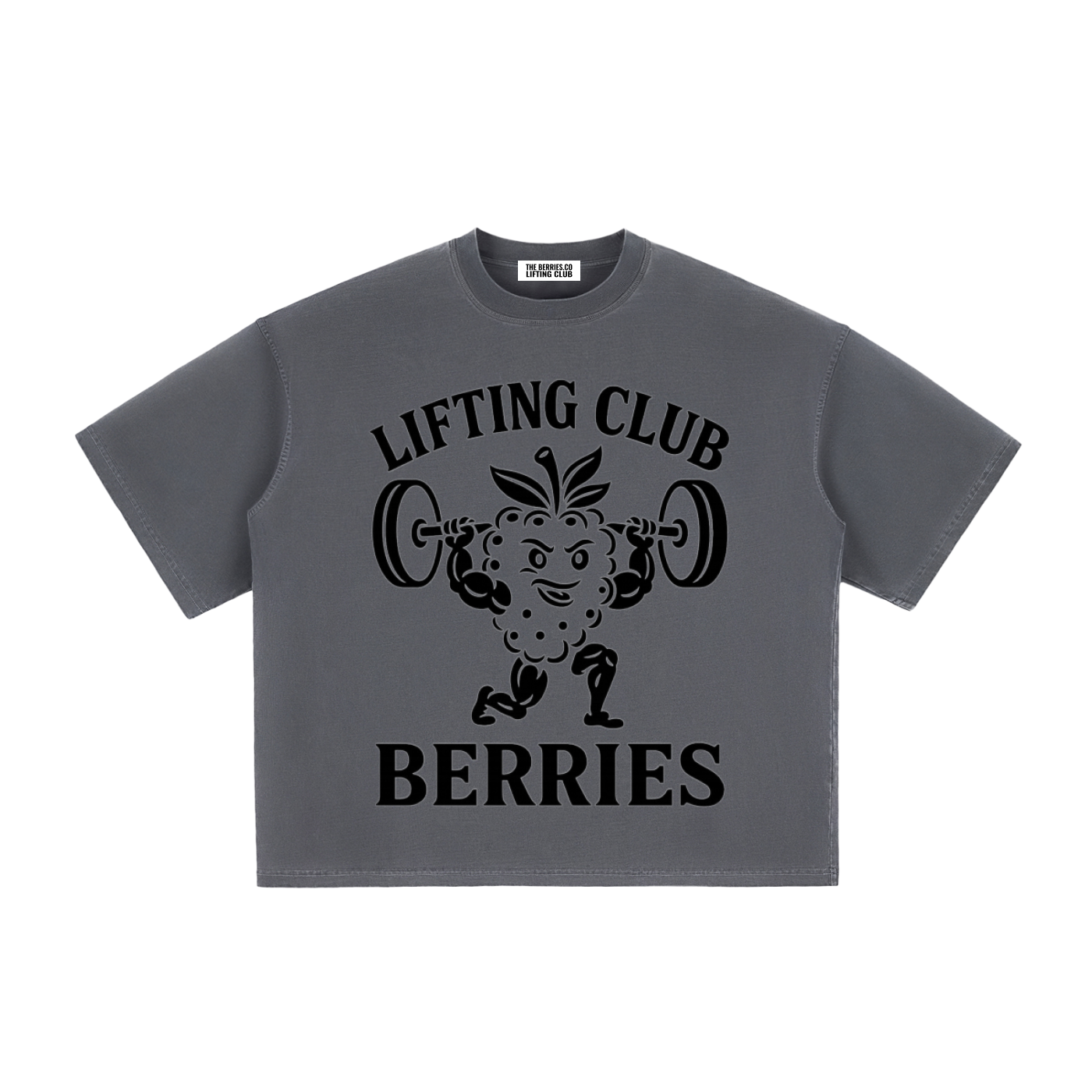 Lifting club black logo washed Boxy T-Shirt