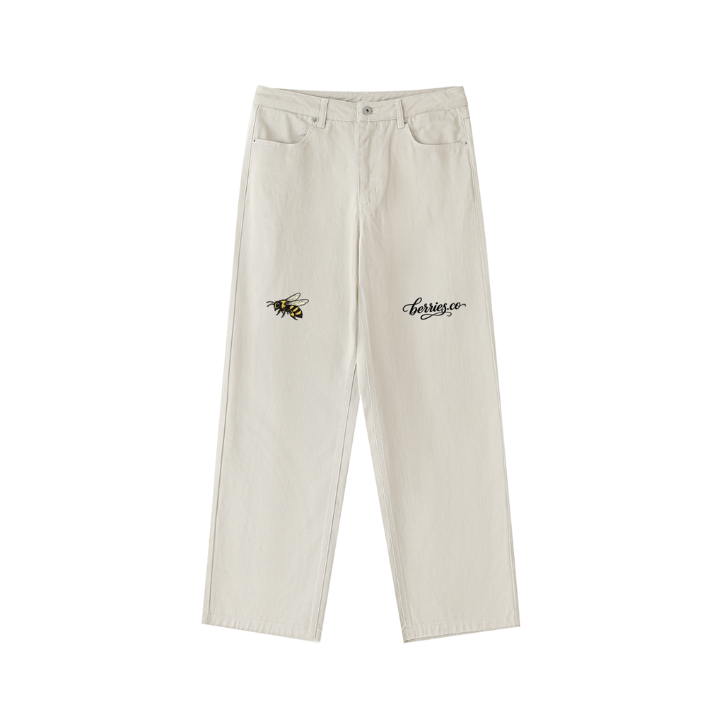 Berries Bee Heavyweight Cotton Straight-Leg Pants