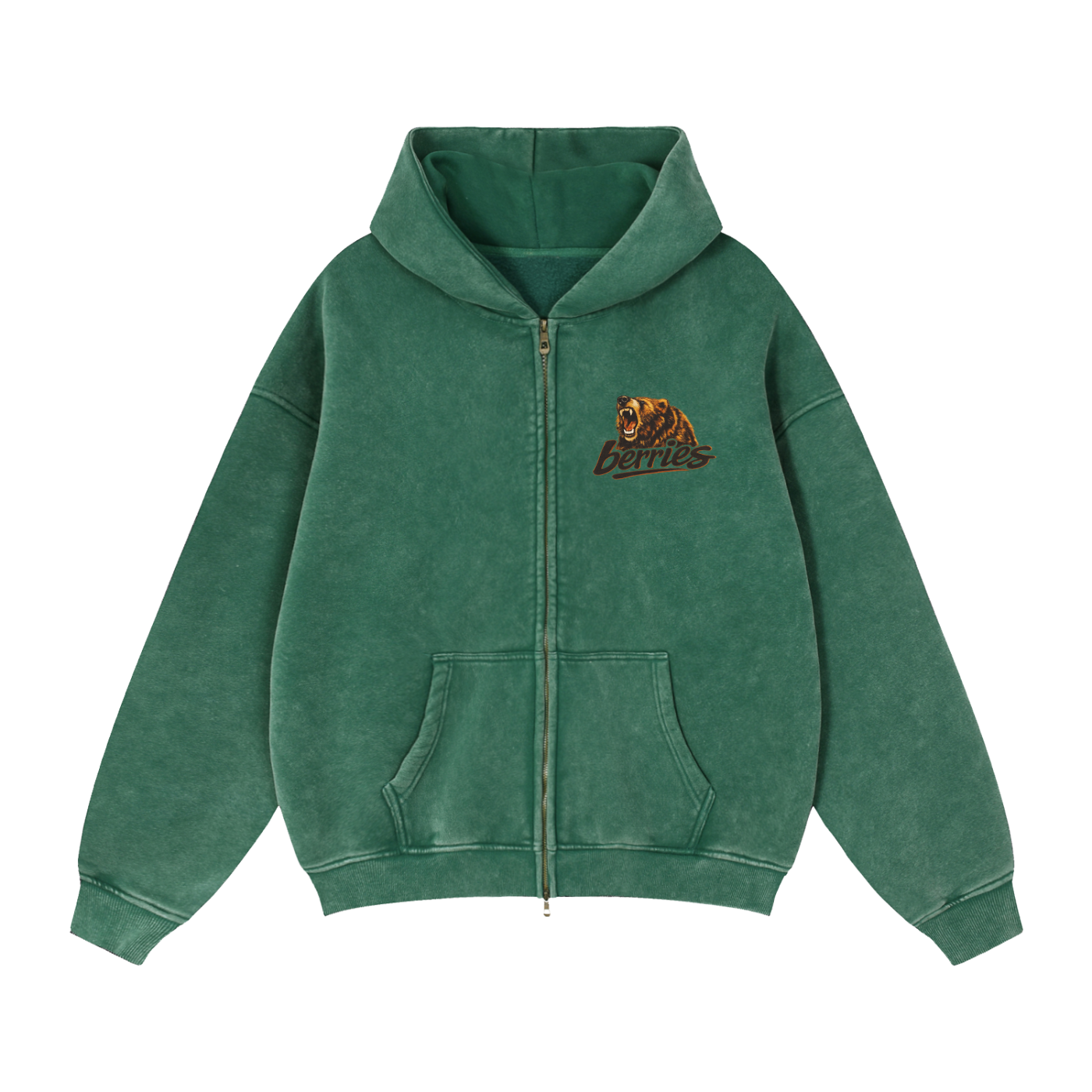 Zip-Through Boxy Fleece Hoodie