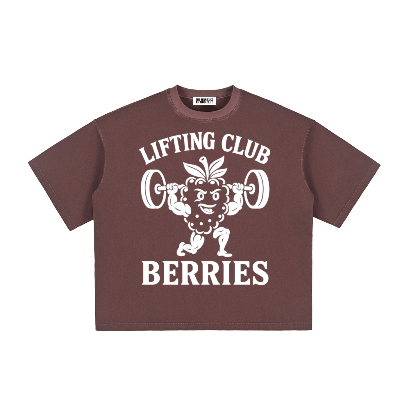 Lifting club white logo Washed Boxy T-Shirt