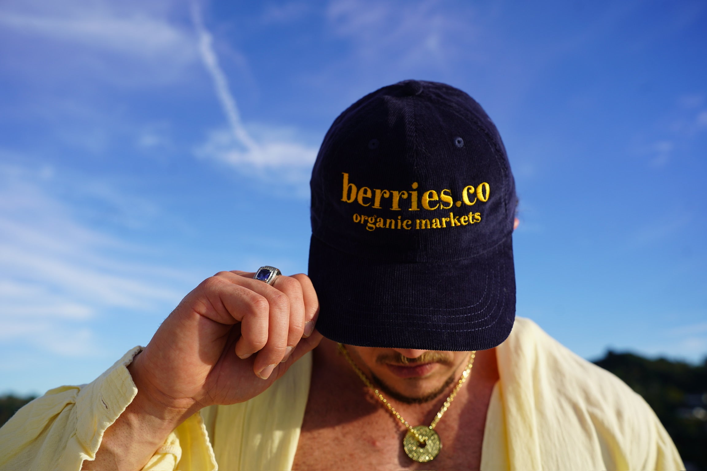 Berries.co embroidered corduroy cap