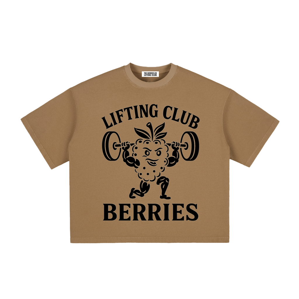 Lifting club black logo washed Boxy T-Shirt