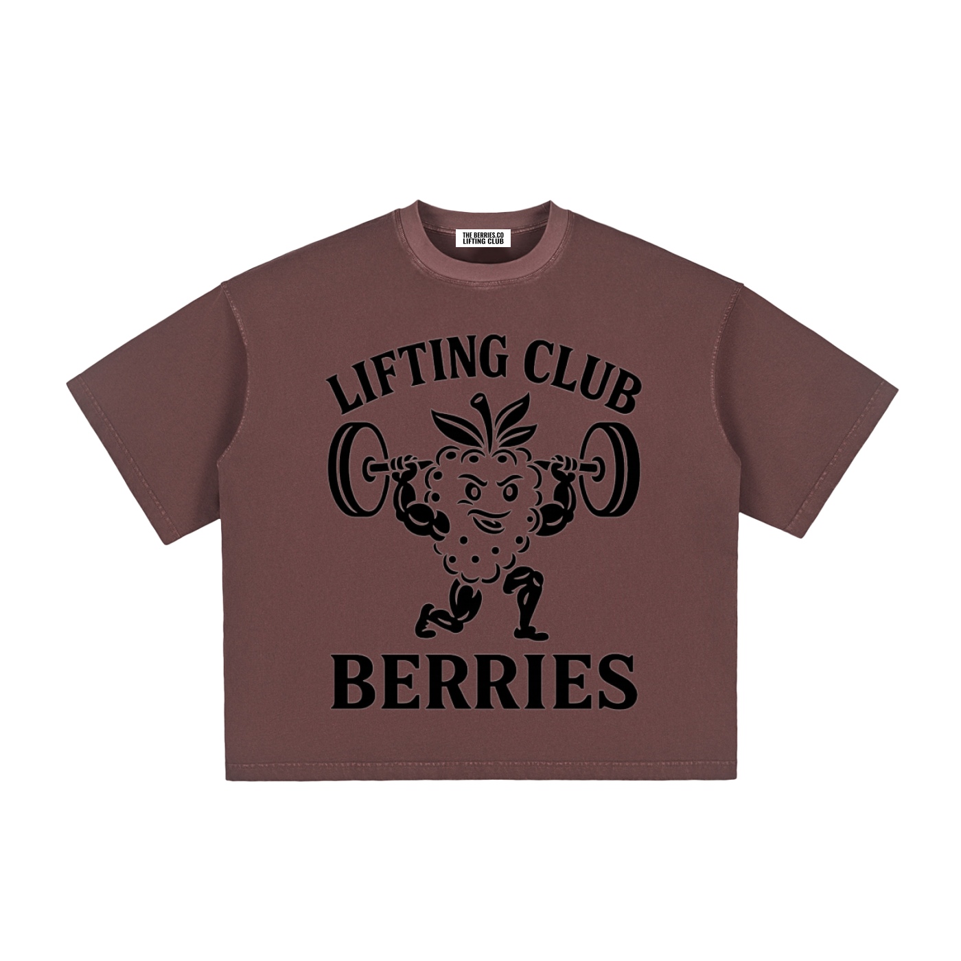 Lifting club black logo washed Boxy T-Shirt