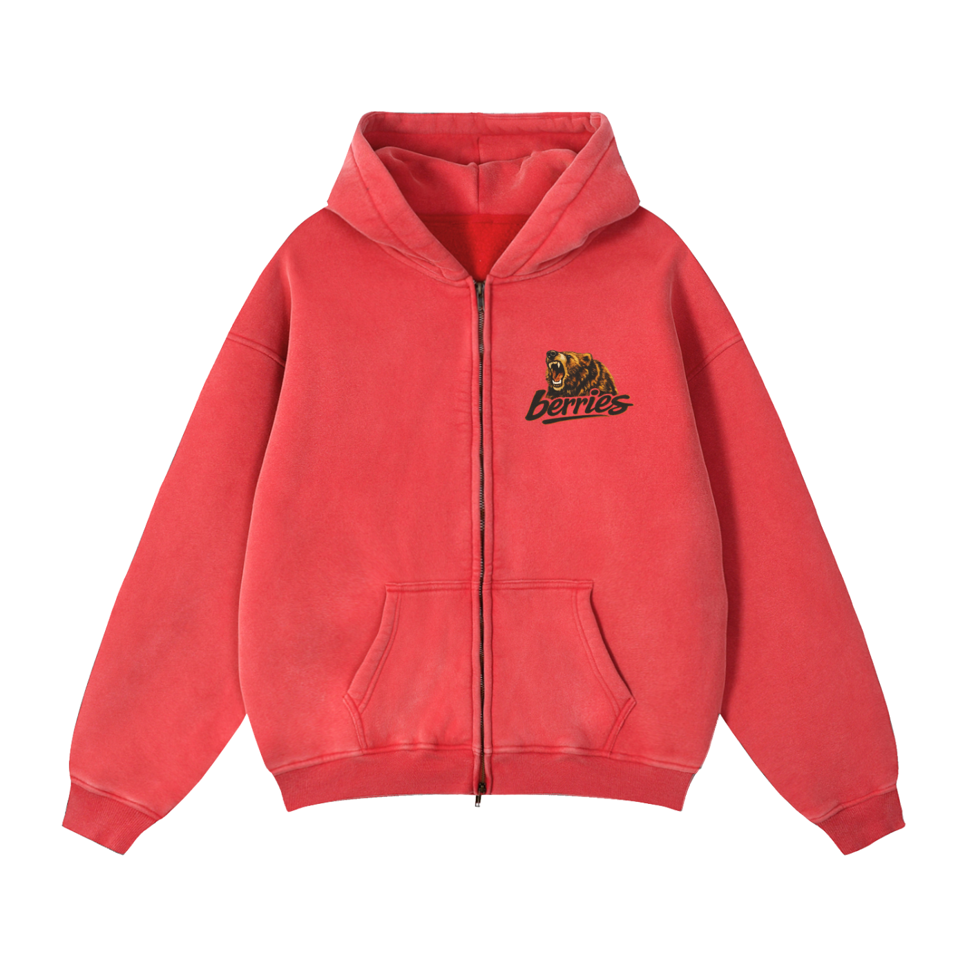 Zip-Through Boxy Fleece Hoodie