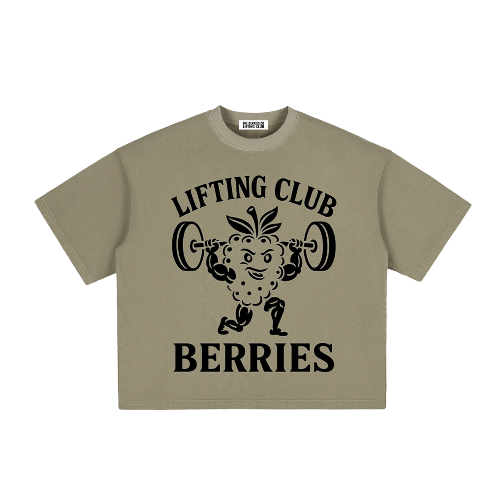 Lifting club black logo washed Boxy T-Shirt