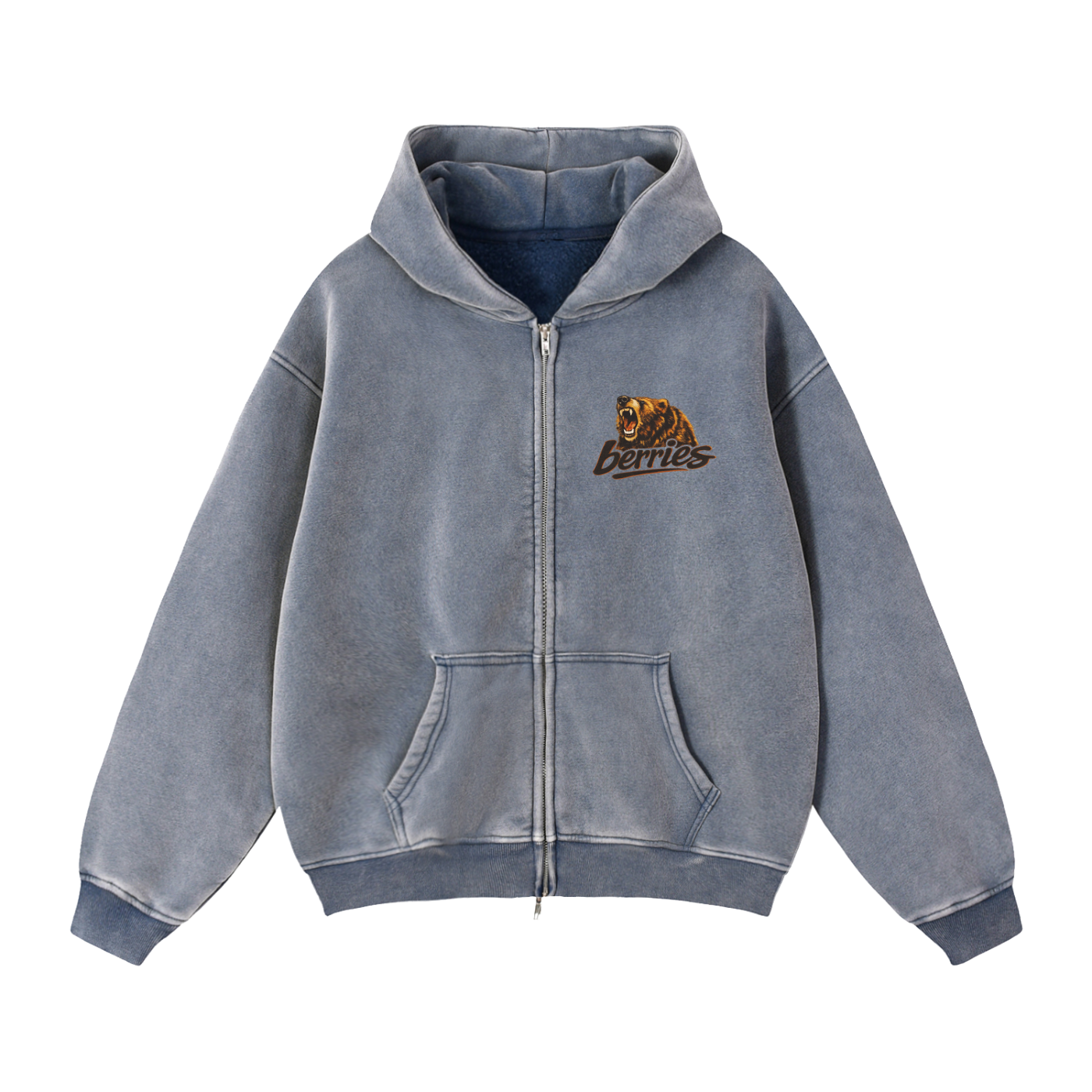 Zip-Through Boxy Fleece Hoodie