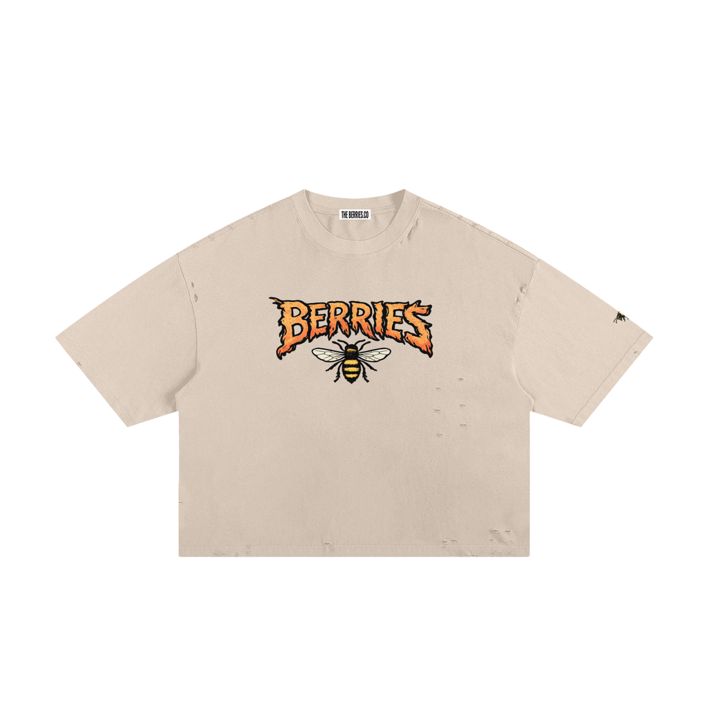 Berries Bee Classic Frayed Boxy Tee