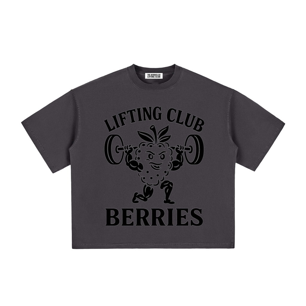 Lifting club black logo washed Boxy T-Shirt