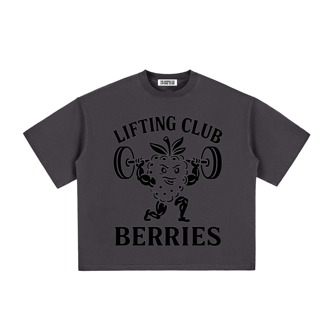 Lifting club black logo washed Boxy T-Shirt