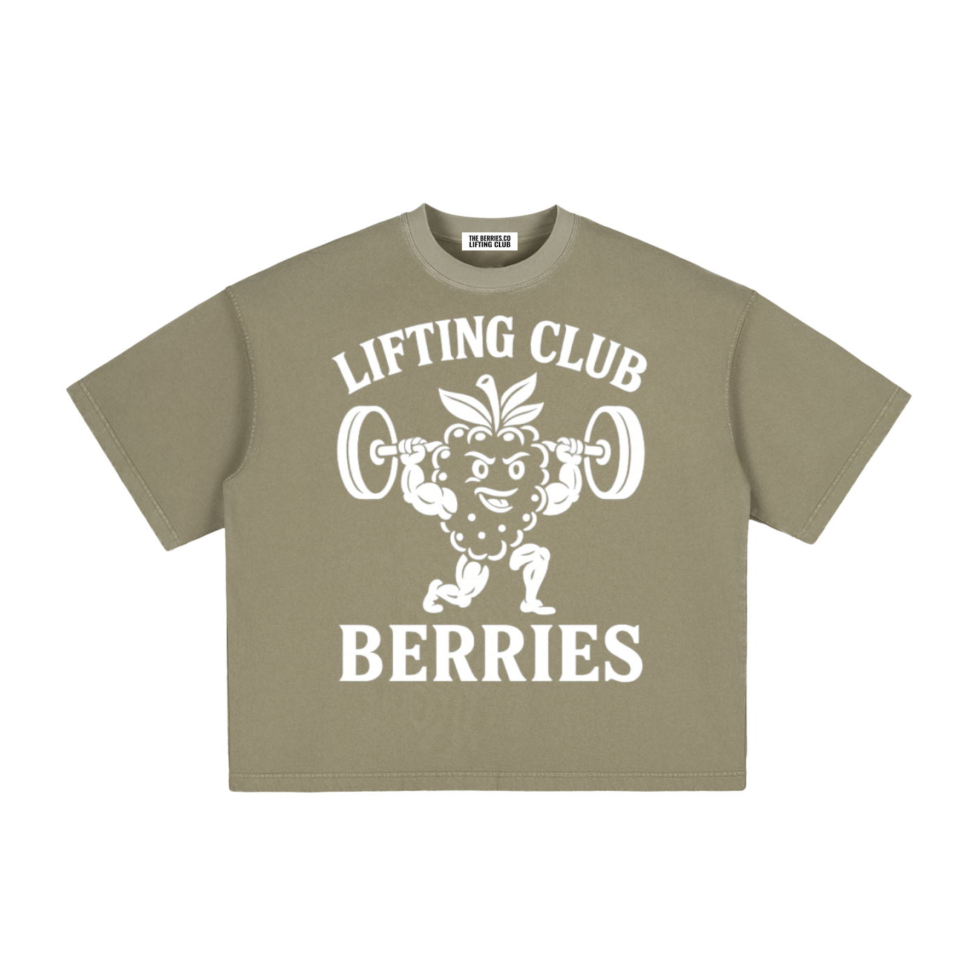 Lifting club white logo Washed Boxy T-Shirt